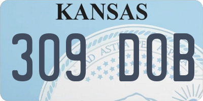 KS license plate 309DOB