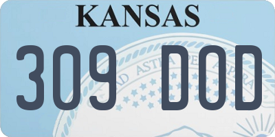 KS license plate 309DOD