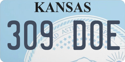 KS license plate 309DOE