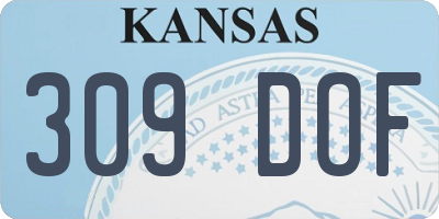 KS license plate 309DOF
