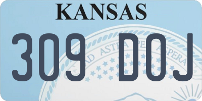KS license plate 309DOJ