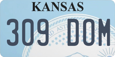 KS license plate 309DOM