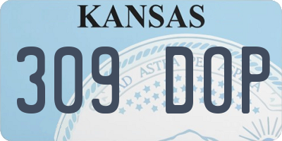 KS license plate 309DOP