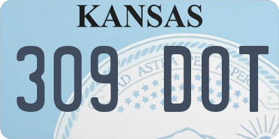 KS license plate 309DOT