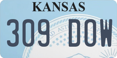 KS license plate 309DOW