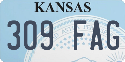 KS license plate 309FAG