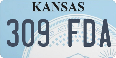 KS license plate 309FDA