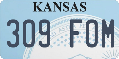 KS license plate 309FOM