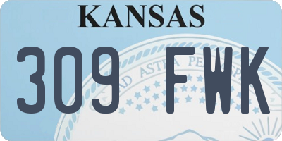 KS license plate 309FWK
