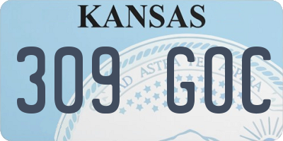 KS license plate 309GOC