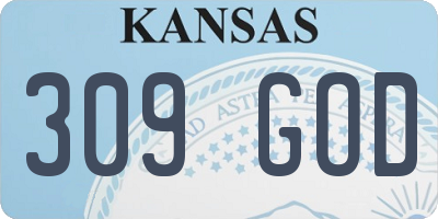 KS license plate 309GOD