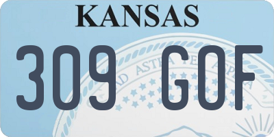 KS license plate 309GOF