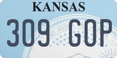 KS license plate 309GOP