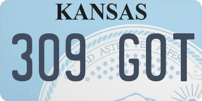 KS license plate 309GOT