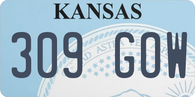 KS license plate 309GOW