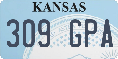 KS license plate 309GPA