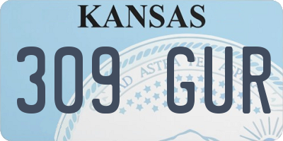 KS license plate 309GUR