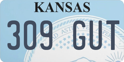 KS license plate 309GUT