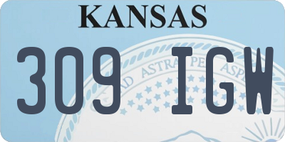 KS license plate 309IGW