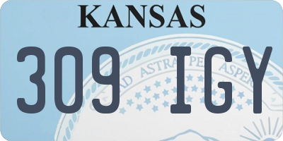 KS license plate 309IGY