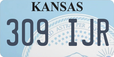 KS license plate 309IJR