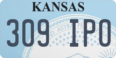 KS license plate 309IPO