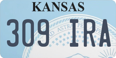 KS license plate 309IRA