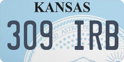 KS license plate 309IRB