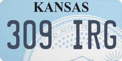 KS license plate 309IRG