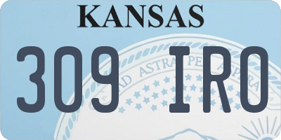 KS license plate 309IRO