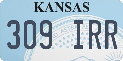 KS license plate 309IRR