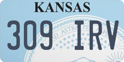 KS license plate 309IRV