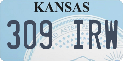 KS license plate 309IRW