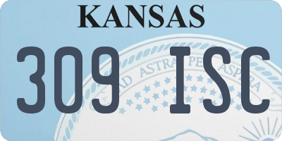 KS license plate 309ISC