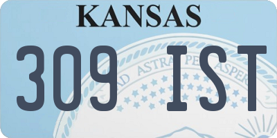 KS license plate 309IST