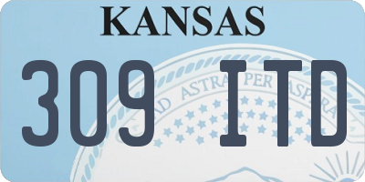 KS license plate 309ITD