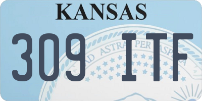 KS license plate 309ITF