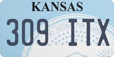 KS license plate 309ITX