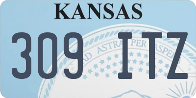 KS license plate 309ITZ