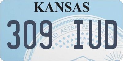 KS license plate 309IUD