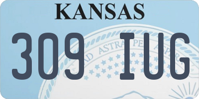 KS license plate 309IUG