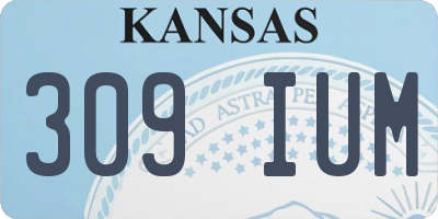 KS license plate 309IUM