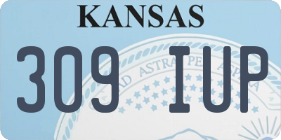 KS license plate 309IUP