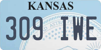 KS license plate 309IWE