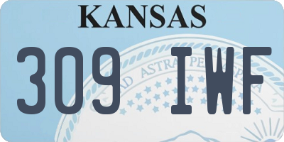 KS license plate 309IWF
