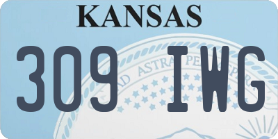 KS license plate 309IWG