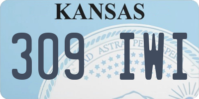 KS license plate 309IWI