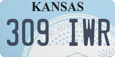 KS license plate 309IWR