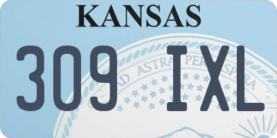 KS license plate 309IXL