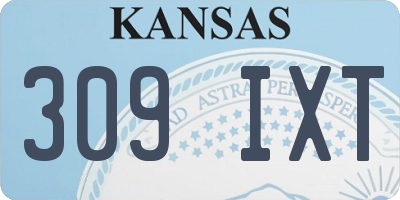 KS license plate 309IXT